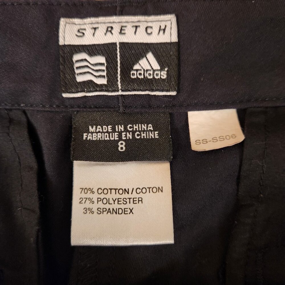 Adidas Capri Shorts Pants Stretch Golf Black Athletic Womens Size 8 EUC - Picture 9 of 10